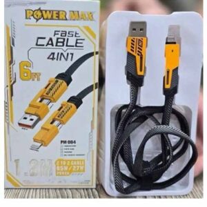 کابل چهار کاره فست شارژ power max مدل pm-004